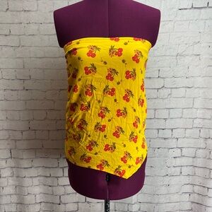 Urban Outfitters size small yellow cherry print tube top
